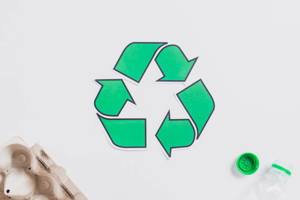 Zielona ikona recyklingu 